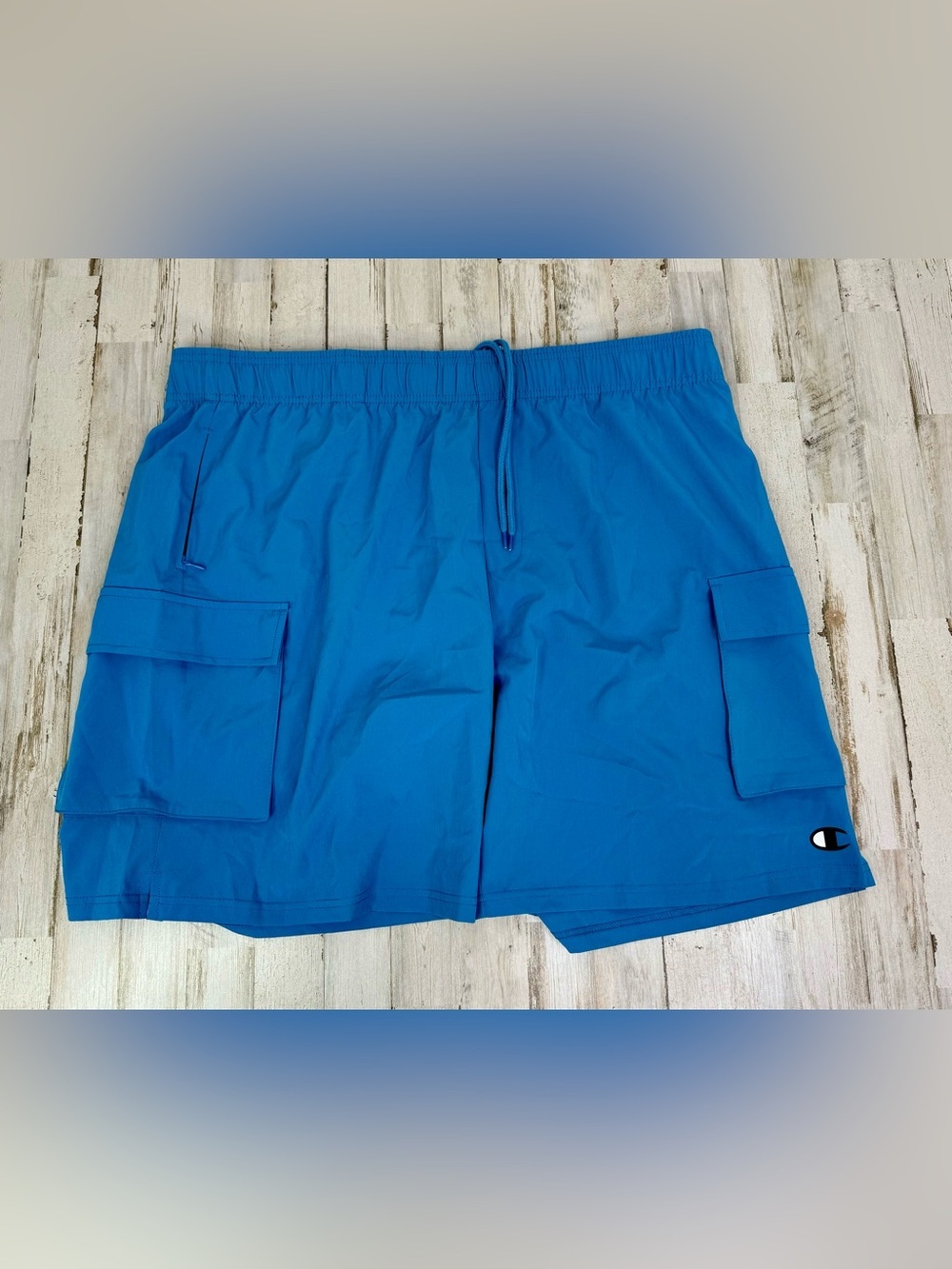Champion Men's Performance Blue 2XL Woven Pockets 8" Inseam Cargo Short NWT